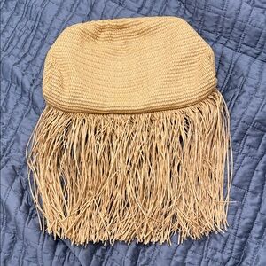 Zara Tan Fringe Clutch